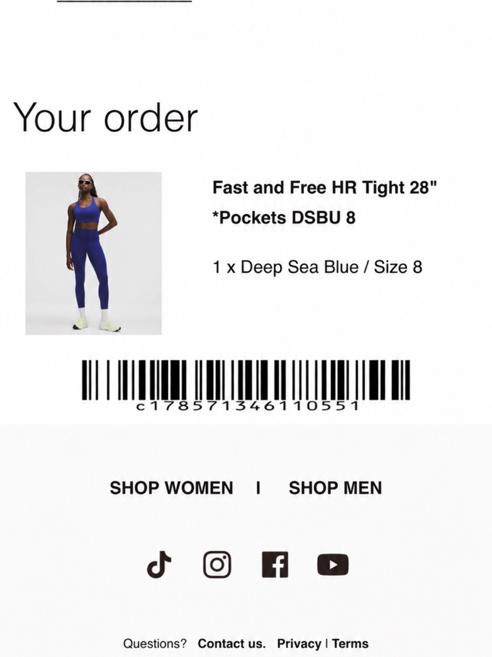 lululemon athletica Fast and Free HR Tight 28" - Deep Sea Blue